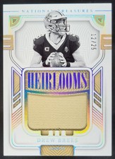 2022 Panini National Treasures Drew Brees Heirlooms Silver /25 MEM Saints RM5