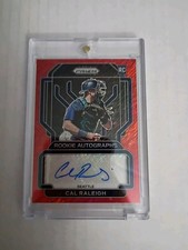 2022 Panini Prizm Cal Raleigh (RC) Auto Red Wave 6/7 Mint Condition Mariners ⚾
