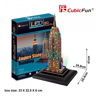 3D Puzzle NEW YORK SKYSCRAPER CubicFun (with LED Lights)