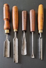 Vintage Wood Carving Gouge Chisel Carpentry x 5