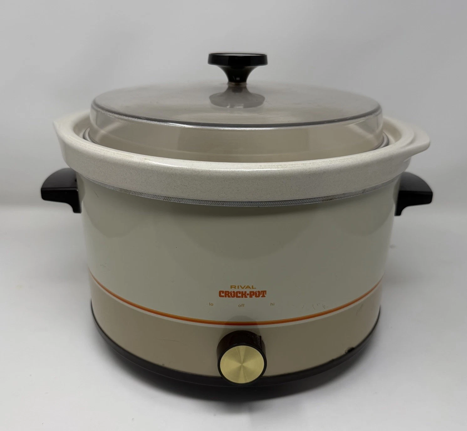 Vintage Rival 5 Quart Crock-Pot Slow Cooker Removable Stoneware Model 3355 Works