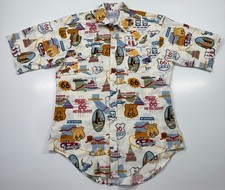 Camicia Rockmount Ranch Wear Western Route 66 Pearl Snap USA AOP uomo piccola nuova