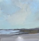 Original painting - GRAY BEACH -  abstract landscape