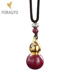 Natural Cinnabar Pendant Tibetan Style Hollow Gourd Necklace Decoration