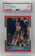 1986-87 Fleer Tom Chambers Rookie RC #15 SuperSonics PSA 9 MINT GRADED
