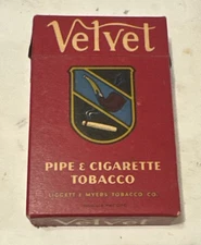 Vintage Velvet Red Pipe Cigarette Tobacco Cardboard Box EMPTY Collectible Decor