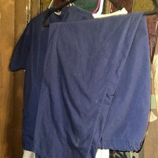 Ex large Scrubs 5 Piece 3Tops, 2Dark Blue Bottom 1 Dark Blue 1 Top Tan 