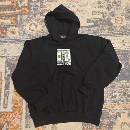 Sweat à capuche noir cent dollars Marcel Zago Supreme taille M