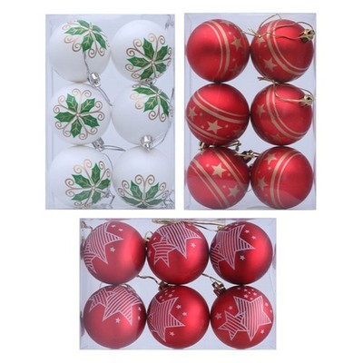 6Pcs Shatterproof Christmas Baubles Ball Hanging Ornament for Christmas Tree