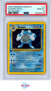 QUAPPO HOLO 1ST EDITION POKEMON GERMAN 1999 13 PSA 10