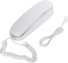 White Slimline Wall Mount Corded Telephone