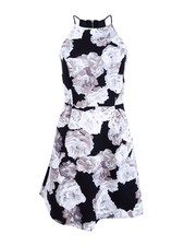 BCBGeneration Women's Printed Fit & Flare Dress (10, Black/White) 612000937851