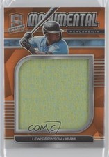 2021 Spectra Monumental Memorabilia Neon Orange Prizm 10/15 Lewis Brinson 1d4