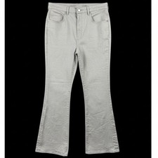 Anthropologie Pilcro The Icon Women's Jeans Size 31 Cream Flare Luster Shimmer