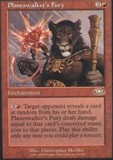 Planeshift Planeswalker's Fury - Foil x1 Moderate Play, English Magic Mtg M:tG