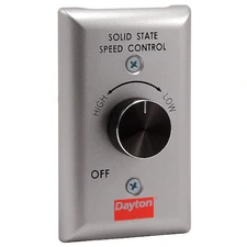 Dayton 48C172 Dial Speed Control, 115V, 6 Amp, Spst, Brushed Aluminum Plate