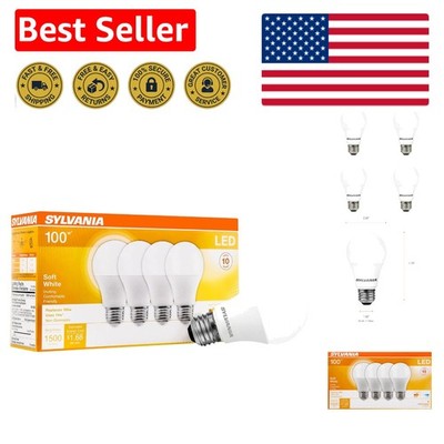 SYLVANIA LED A19 Light Bulb, 100W = 14W, Non-Dimmable, Frosted Finish, 1500 L...