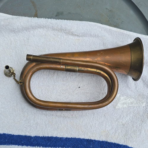 Bb Brass Bugle with Mouthpiece, Antique Beonze Finish, 7 in Bell