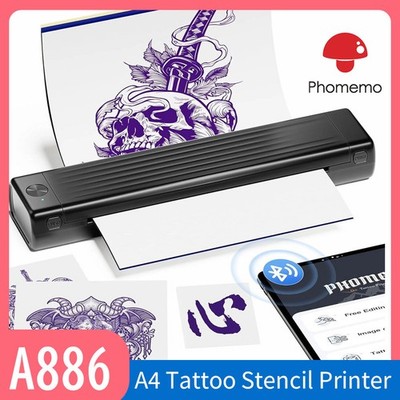 Portable Inkless Printer-Wireless Tattoo Printer Travel Wireless Printer A4