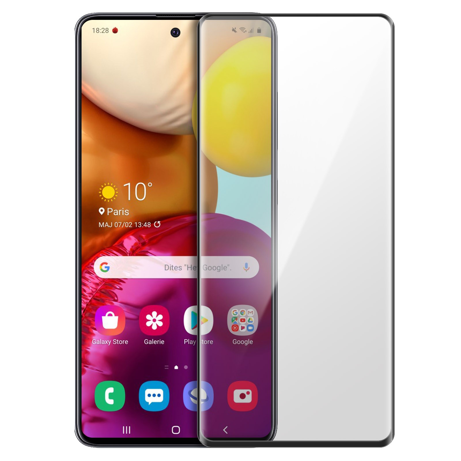 Verre trempé Galaxy A71 avec bords biseautés pour une protection d'écran transparente