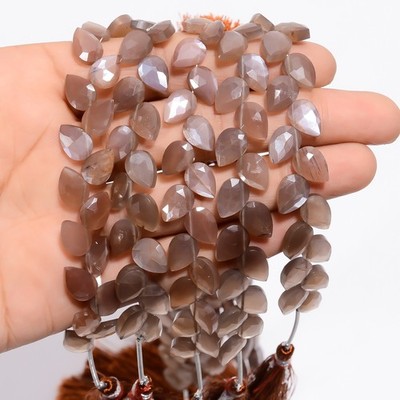 Chocolate Moonstone Gemstone Pear Shape Faceted Beads 10X7X4mm Strand 4'' UGB-837