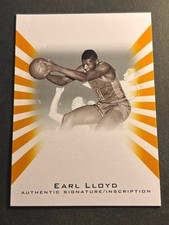 2012 Leaf GOLD MISSING AUTOGRAPH and # Earl Lloyd Inscriptions