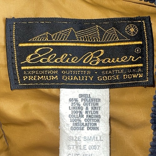 Vintage Eddie Bauer Damen Daunen Gefüllt Stepp Puffer Chore Mantel S Navy Druckknopf - Bild 8 von 8