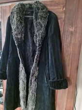 Winter-Ledermantel Damen Schwarz Größe 40 M...