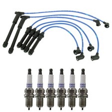Juego de cables NGK y kit de bujías dobles platino Denso 6 para Frontier Pathfinder V6
