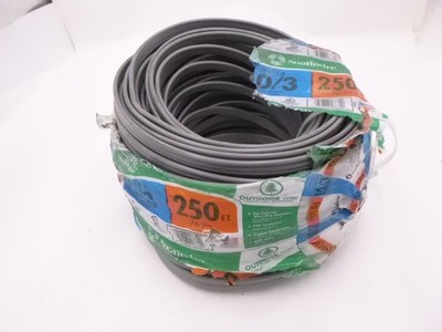 250' Southwire 10/3 UF-B w/Ground Copper Wire, Gray  Unwrapped