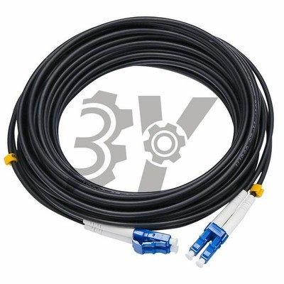 Black Armored Fiber Cable 70M LC-LC UPC SM 9/125 Duplex Fiber Optic Patch Cord #