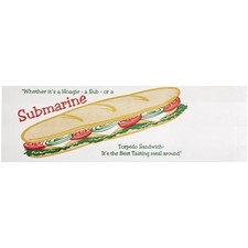 Bagcraft Submarine Sandwich Bag, Grease Resistant,  4.5" x 2"  x 14", 1000 Count