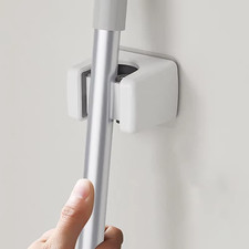 Rack Space Saving Self-Adhesive Mop Holder Clips for Kitchen Bathroom Organizer 