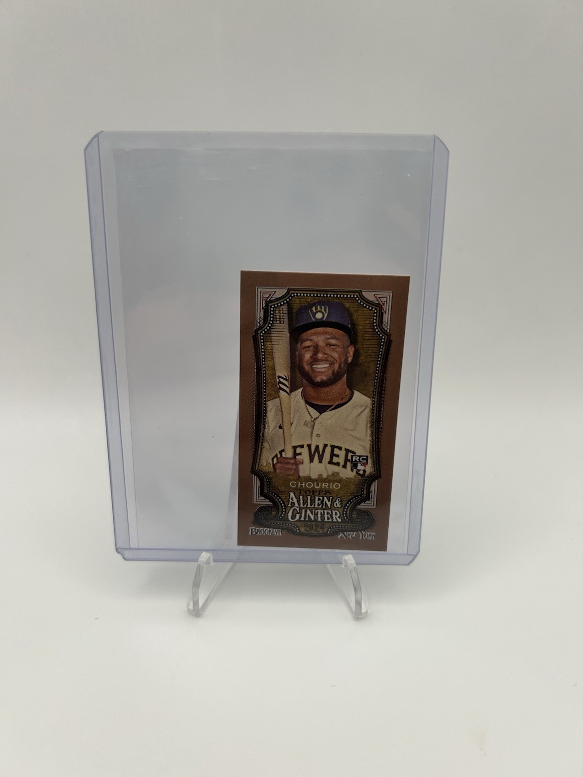 2024 Topps Allen And Ginter Mini Gold Border #276 Jackson Chourio ROOKIE CARD