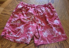 Men's/Old Navy/M/Lined/Drawstring/Swim/Board/Trunks/Shorts/Orange/Palm Tree