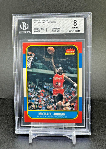 Michael Jordan 1986-87 Fleer Rookie RC #57 BGS 8 Sub Grades of 9,8,8,9 (NO 7's)
