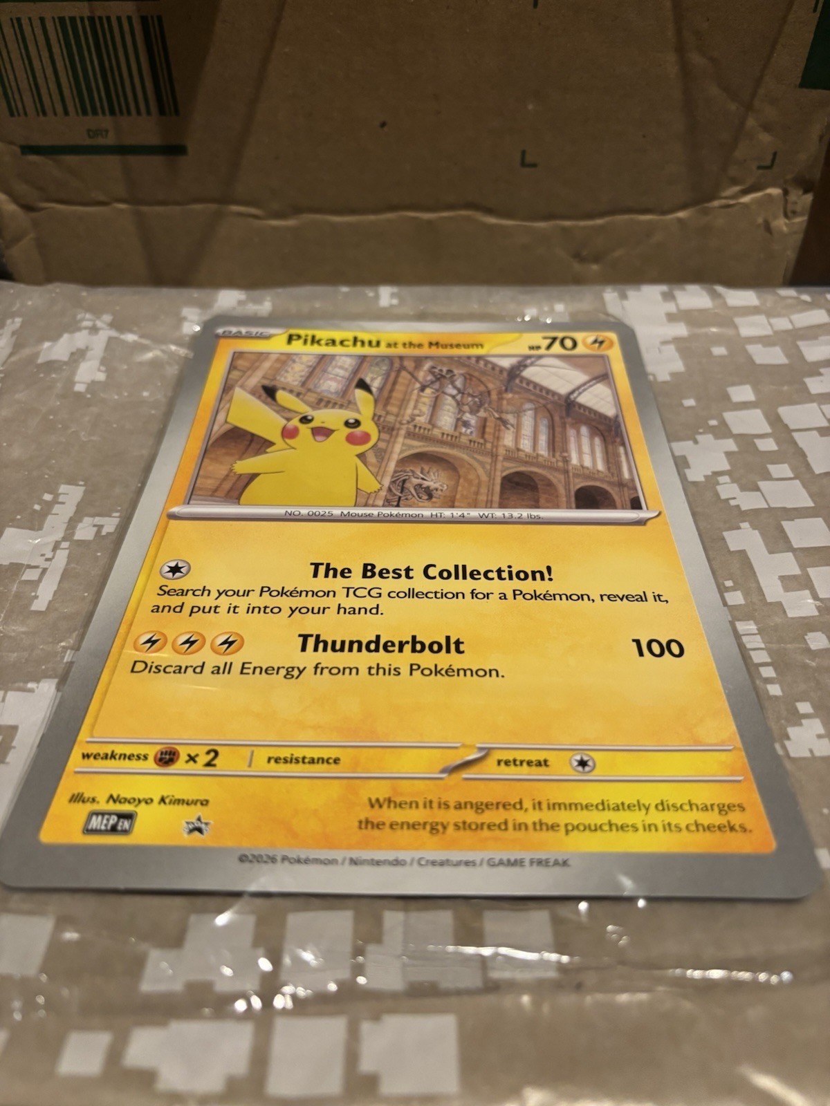 Pokémon TCG Pikachu At The Museum Promo Card