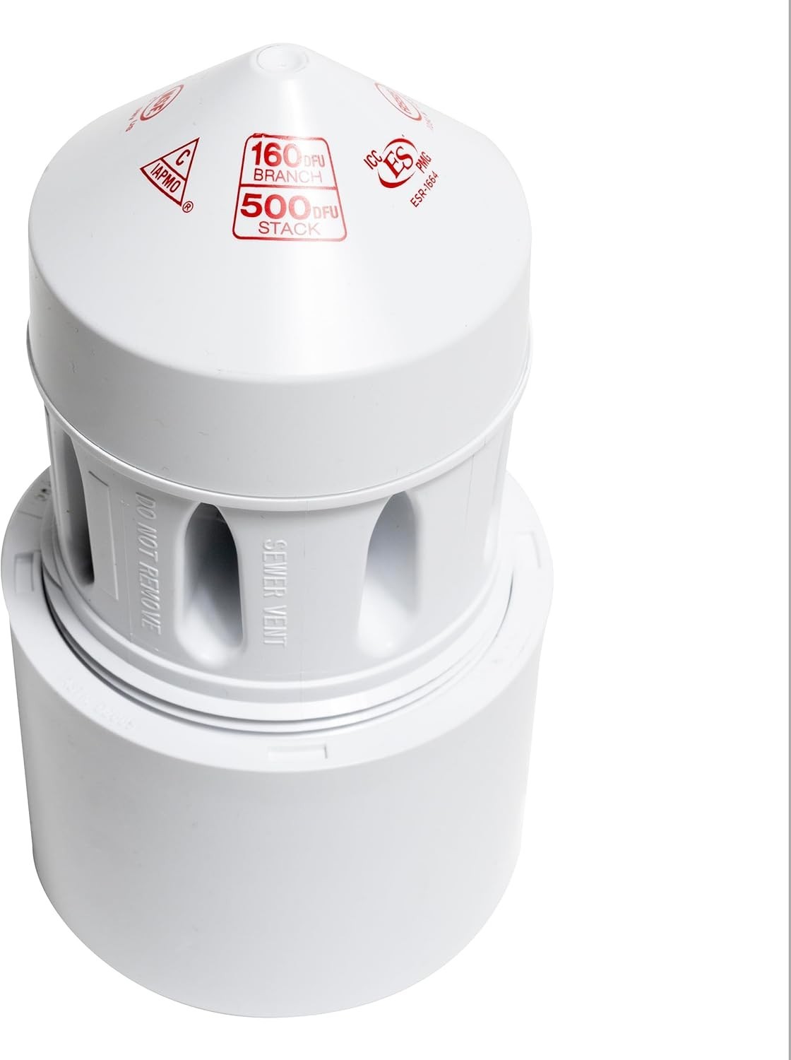 PVC Air Admittance Valve 3-4 in. Schedule 40 Adapter, Black/White