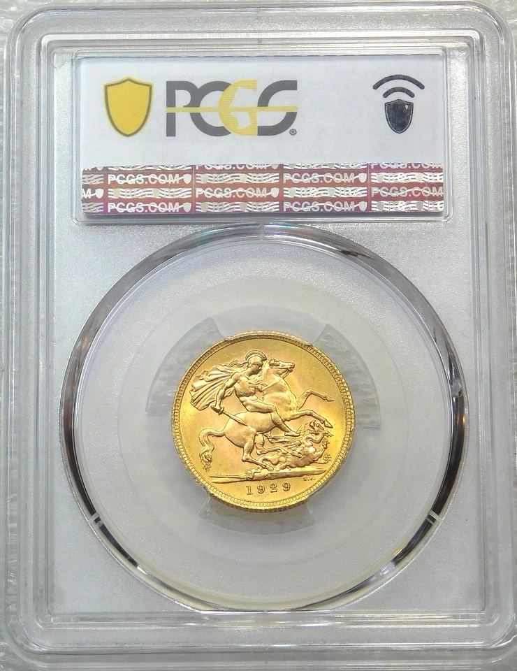 1929 SA George V Gold Sovereign PCGS MS64 PQ Luster Just Graded New Holder #K360 - Image 3 of 4