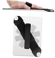 Universal Tablet Hand Strap Holder, 360 Degrees Swivel PU Leather Handle Grip