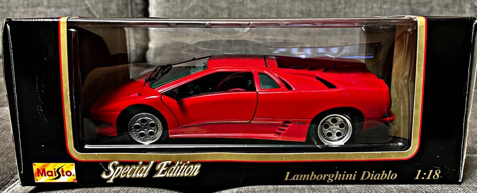 1:18 MAISTO LAMBORGHINI DIABLO 1990 年无 BBR MR PEAKO AMALGAM D&G KOENIGSEGG 全新 — 第 2/4 张图片