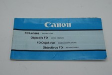 Canon FD Camera Lenses Instructions Brochure