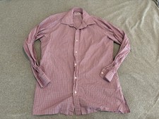 Charvet Paris Long Sleeve Button Up Dress Shirt Plaid Pink Mens 42 16 1/2