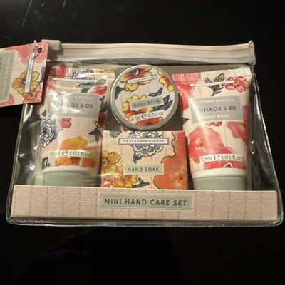 Vintage & Co Heathcote Elfenbein Muster & Blütenblätter Mini Handpflege 4er Set Brandneu