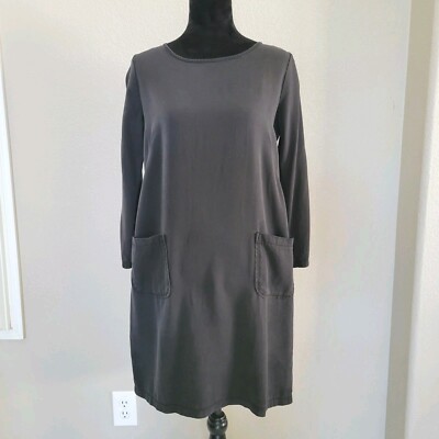 NWT Vicolo Made in Italy Black Shift Rayon Dress with Pockets sz S