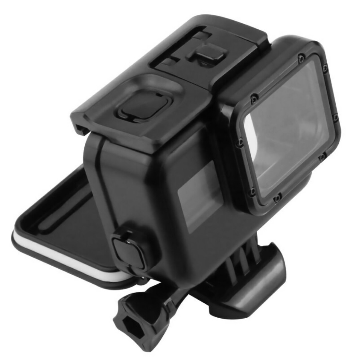 Black 40m Diving Waterproof Case Touch Screen Backdoor For Gopro