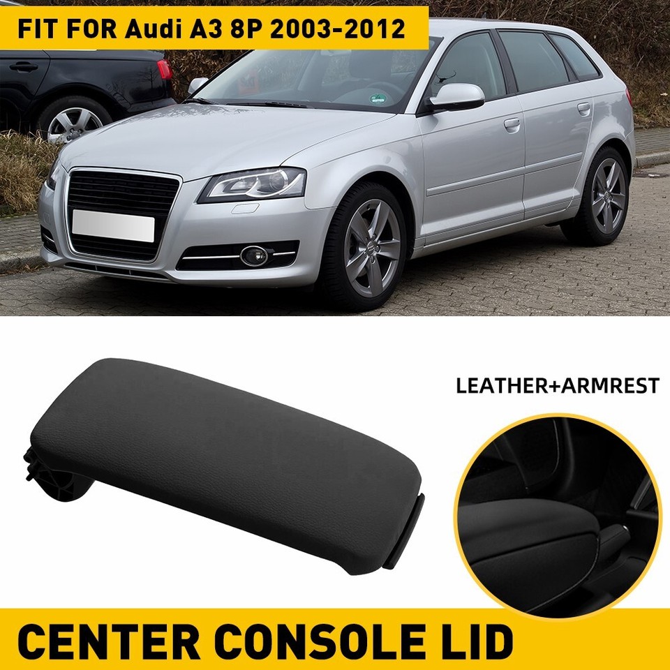 New Black Leather Armrest Center Console Lid 8P0864245P for Audi A3 8P