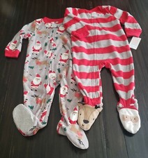 Carter's Just One You 5T Christmas Pajamas Sleeper Set of 2 Santa  Reindeer NWT