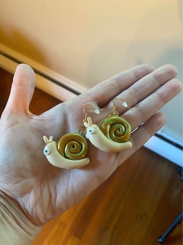 Hand Made Snail Earrings