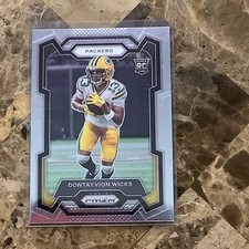 Panini Prizm Football Dontayvion Wicks Base Set Rookie Card 2023 Packers 333 B11
